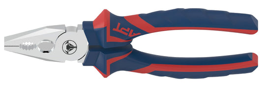 APT XT APT AH1403540-150 Nickel Plated Combination Plier with 2 Color Handle and Red Strap PP Card, 6-Inch Size