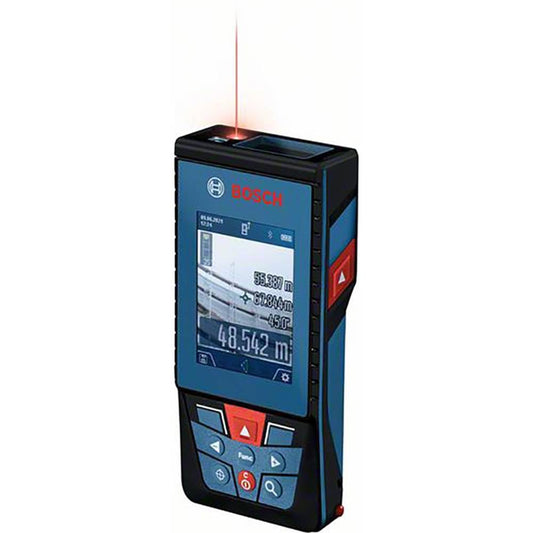 Bosch professional laser measure glm 100-25 c (integrated camera, range: up to 100m, robust, ip54, ± 1.5 mm*, 3x aa batteries, hand strap, pouch) (0601072y00)