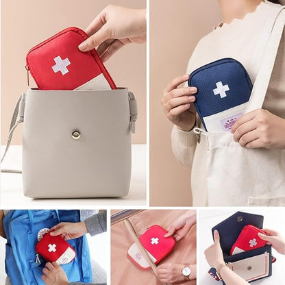 Waterproof Multifunction Divided Emergency Medical Storage Bag Practical For Outdoor Camping And Hiking Set Of 2 Pieces - Red Blue