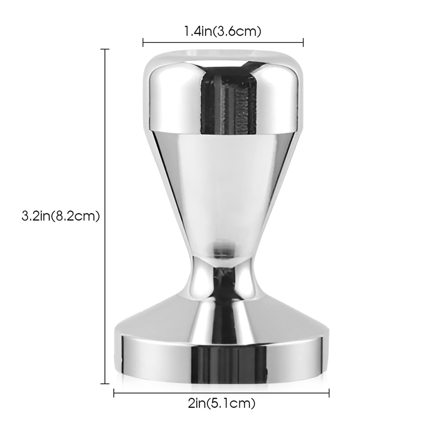 NIUAWASA Espresso Coffee Tamper 51mm Powder Press Hand Tool Stainless Steel Coffee Grounds Tamper Compatible with 51 mm Portafilter Basket for Barista Home Commercial Use Universal
