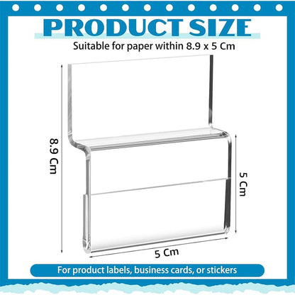 Clear Acrylic Slatwall Sign Holder 35x2 Inch 12 Pack, Horizontal Product Label and Business Card Display, Professional Price Tag Holder for Retail, Office, and Reception Areas
