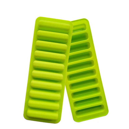 10 Grids Cylinder Silicone Ice Cube Tray Green Jelly Chocolate Cookie Mold