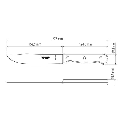 Kitchen Knife with Polywood Handle, 6-Inch Stainless Steel Blade, Durable Ergonomic Grip, Premium Red Finish, Ideal for Precise Cutting and Chopping