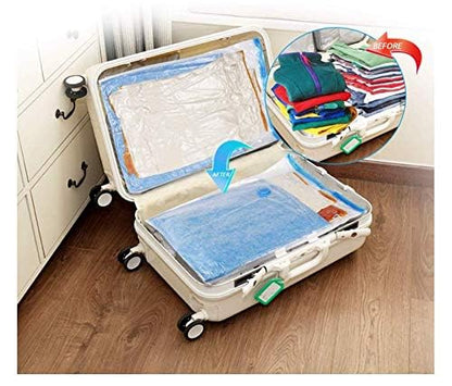 Jumbo Vacuum Space Saver Storage Bags. Travel Vacuum Hand Pump, Excellent for Long Term Storage or Saving Extra Space While Traveling Pack of 6