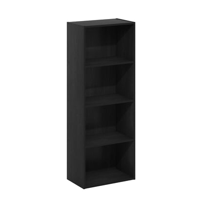 4-Tier Bookcase, Modern Bookshelf and Storage Organizer in Blackwood Finish, Tall and Simple Design for Home, Office, or Living Room, Easy Assembly Furniture
