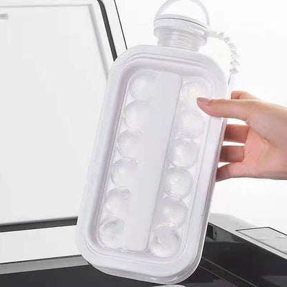 Portable Ice Ball Maker 2 in 1 Ice Cube Trays with 17 Grids Cooling Ice Pop/Cube Molds For Cocktail, Coffee, Whiskey, Hockey Champagne, Beer, Juice (White)