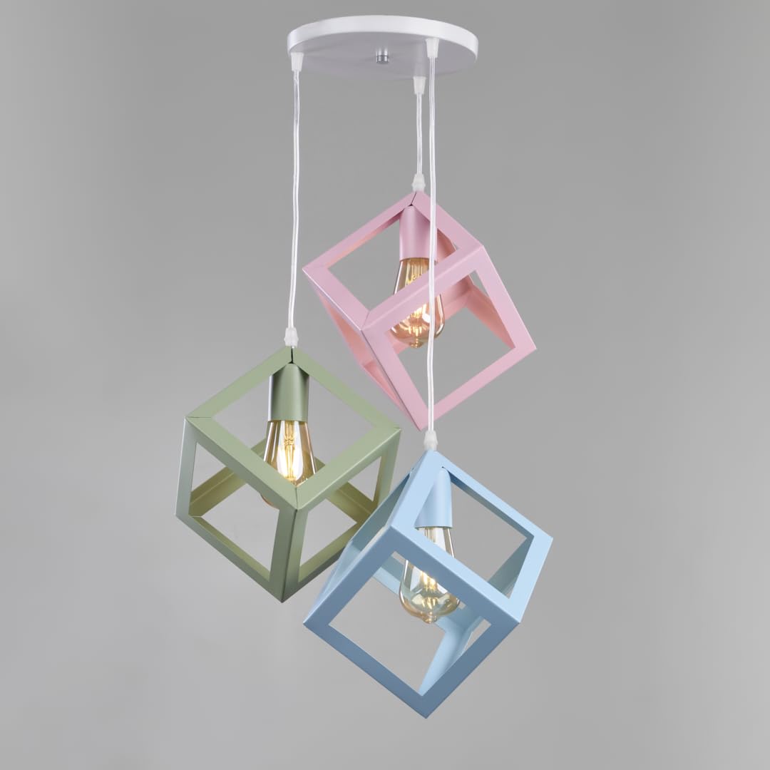 دلايه علي شكل مكعبات الوان متعدده مناسبه لغرف الاطفال وغرف المعيشه وجميع المساحات من نجفة شوب Nagafa shop multicolor cube pendant MMC1019