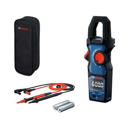 Bosch Professional GMC 600-15 Electric Meter (True RMS Clamp Meter, AC Current up to 600 A, Voltage up to 600 V AC/DC, 2 x 1.5 V LR06 (AA), MS 90 Measuring Strip, Bag)