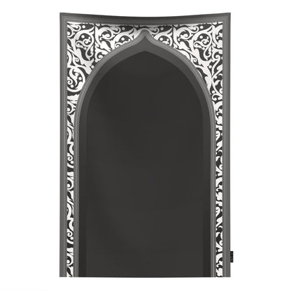 Waterproof Prayer Mat in a stylish Grey and White, 68x117 cm, a durable and practical rug with a contemporary design, ideal for travel and ensuring a clean prayer space anywhere