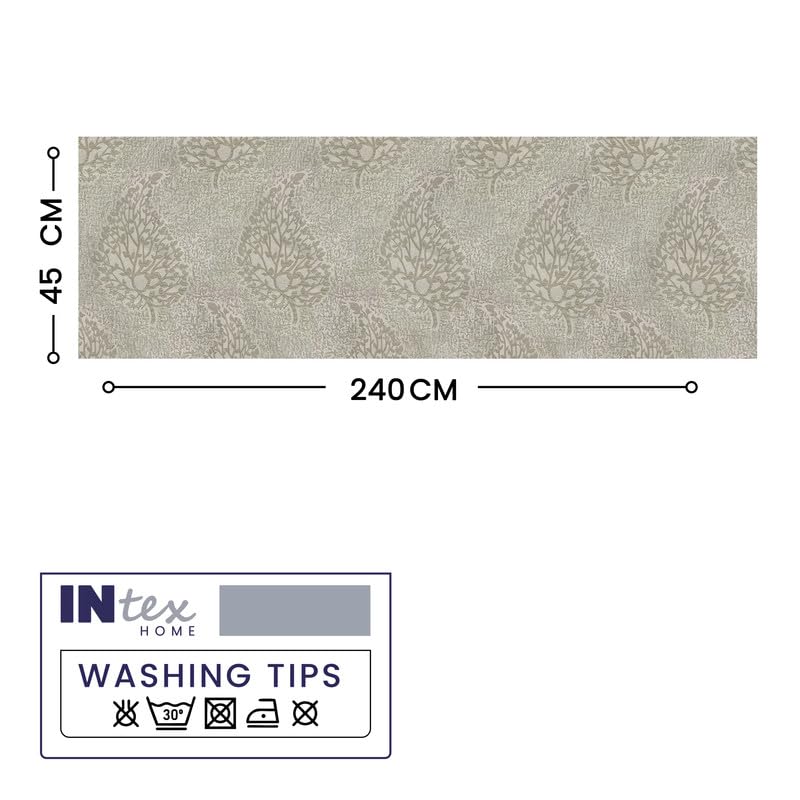 INtex Home Linen Table Runner, DAS Printed Rectangle Design for Reception Kitchen and Living Room Tables, for Dining and Home Décor Enhancements, 1 Pc - 45x140 cm - Caffee Latte