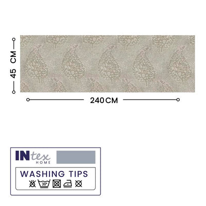 INtex Home Linen Table Runner, DAS Printed Rectangle Design for Reception Kitchen and Living Room Tables, for Dining and Home Décor Enhancements, 1 Pc - 45x140 cm - Caffee Latte
