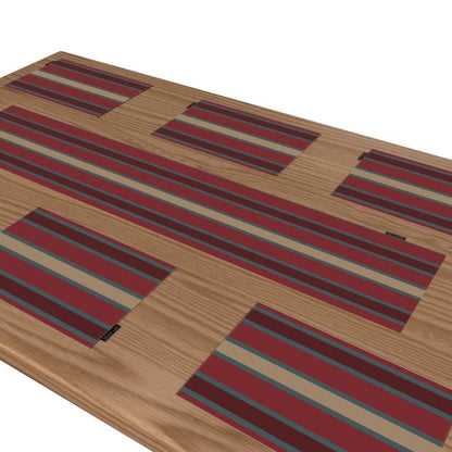 مجموعة مفارش طاولة قماشية من لونجو مكونة من 6 قطع، مفارش طاولة فنية متعددة الألوان، كل منها 45 × 30 سم، متينة وقابلة للغسل بتصميم تجريدي عصري لحماية طاولتك بأسلوب معاصر.