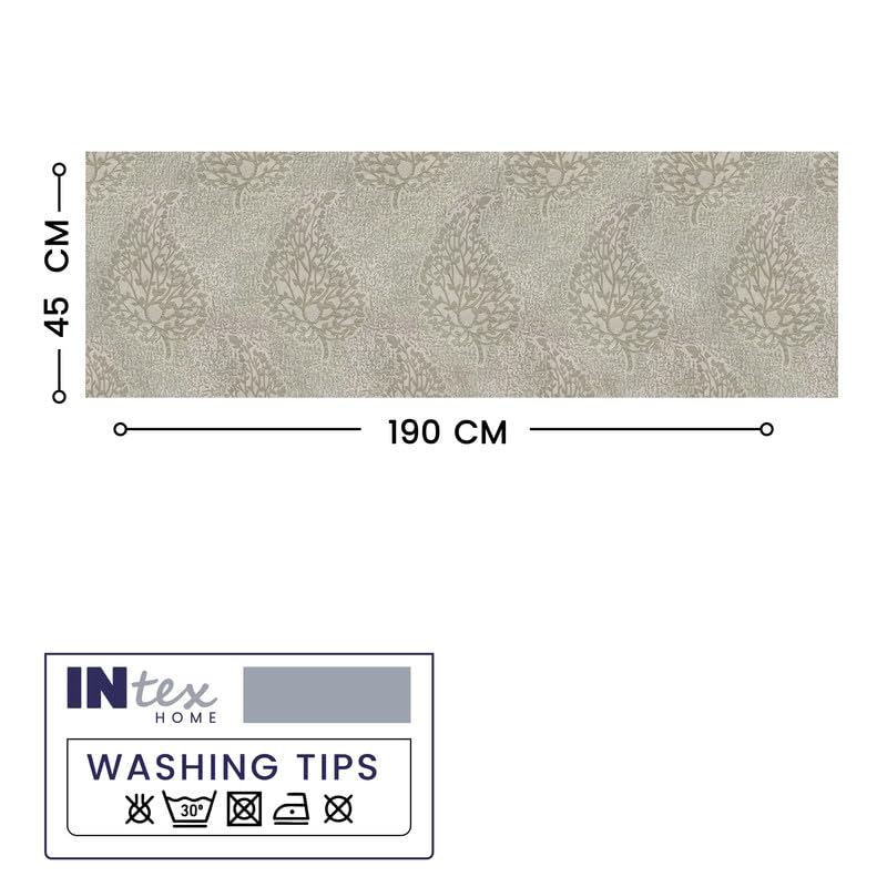 INtex Home Linen Table Runner, DAS Printed Rectangle Design for Reception Kitchen and Living Room Tables, for Dining and Home Décor Enhancements, 1 Pc - 45x140 cm - Caffee Latte