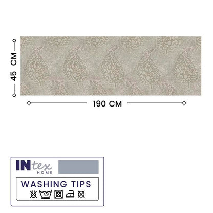 INtex Home Linen Table Runner, DAS Printed Rectangle Design for Reception Kitchen and Living Room Tables, for Dining and Home Décor Enhancements, 1 Pc - 45x140 cm - Caffee Latte