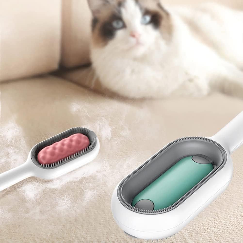 Dog Cat Grooming Brush, Pet Hair Detangler Tool Cat Pet Brush Self Cleaning Brush for Pets, Loose Fur and Long Hair Remover Massager (Light Green)