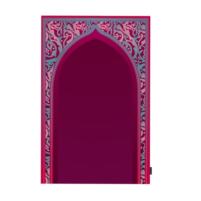 Waterproof Prayer Mat in Fuchsia and Turquoise, 68x117 cm, a durable and easy-to-clean rug perfect for both indoor and outdoor use, providing a comfortable and reliable prayer surface