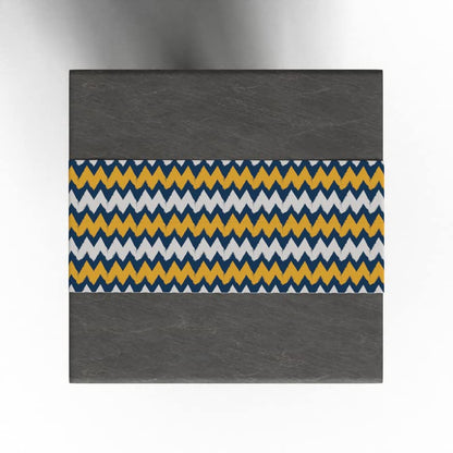 June Zigzag Velvet Table Runner, a Plush Multicolor 35x140 cm Decorative Centerpiece with a Chic and Lively Chevron Design, combines a Classic Pattern with a Luxurious Feel