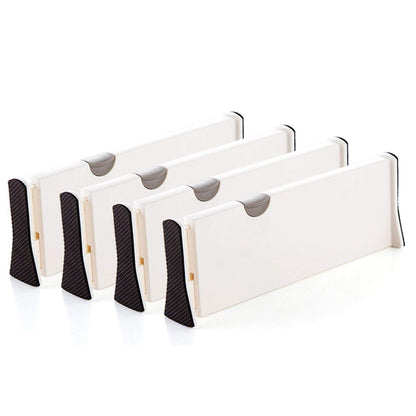 Other 4 PCS Adjustable Expandable Drawer Dividers Dream Drawer Organizer for Kitchen, Bathroom, Office Desks and Bedroom (Adjust from 27.5cm to 43.5cm) - White