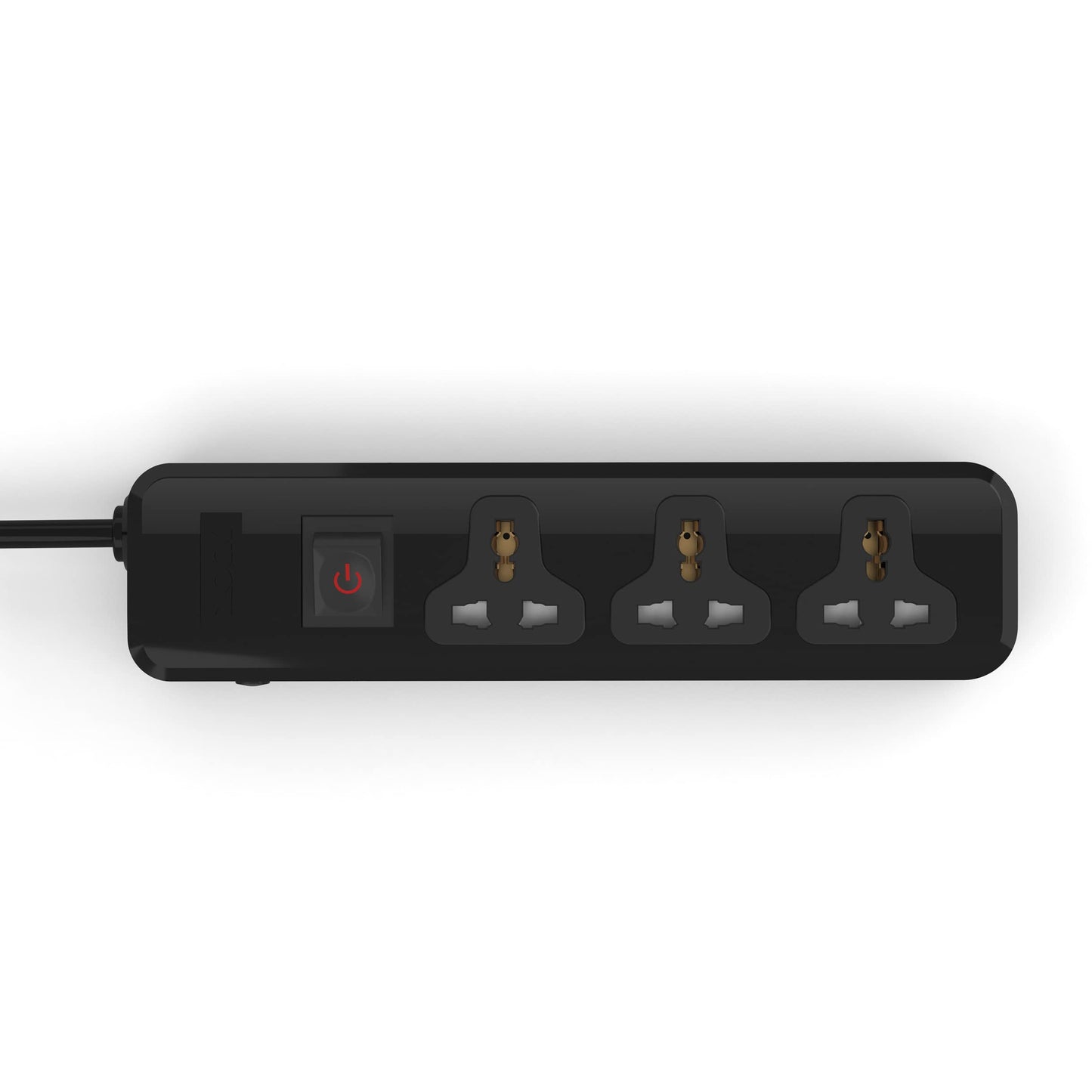 iLOCK power strip 3 universal outlets with switch (black)