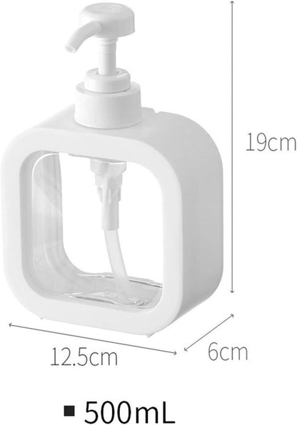 Augous 2 Pack 500ml Square Clear Soap Dispenser Bottle Refillable Bathroom Soap Dispenser for Lotion, Shampoo, and shower gel
