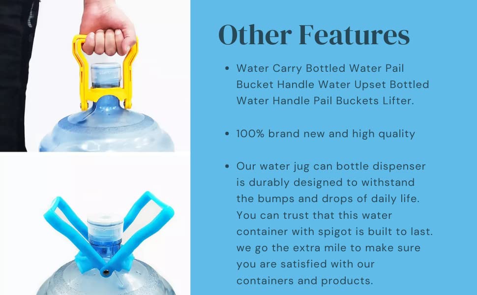 Stockpile Box Water Bottle Handle Lifter - 20L Ergonomic Plastic Labor Saving Barrel Holding Ring for Pail Buckets and Jars (Multicolour)