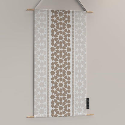 Ramadan's Unique Oasis Velvet Fabric Posters Set, a Wall Art Decor Kit for Festive Home Decor, Beige & White, a Beautiful Islamic Design for Living Room or Bedroom during Ramadan