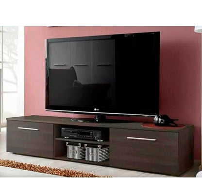Sila Chipboard Spanish Melamine TV Unit, Brown, L160 x W30 x H 40 cm, Modern Entertainment Center and Media Console with Storage, Sleek Design for Living Room Furniture