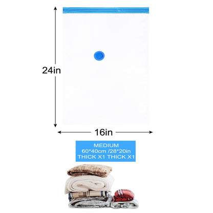 ZWMY Vacuum storage bags,6 pack Vacuum bags clothes [Works With Vacuum Cleaner ],to store clothes and beddings,could save your space,dust-free,keep away from moisture 6pcs 60x40cm