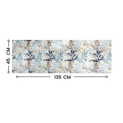 INtex HOME Linen Velvet Table Runner, 45 x 130 cm, Modern Leaves Design, Elegant Rectangular Tablecloth for Dining, Living Room and Kitchen, Soft, Durable - Café x Brown - Single Piece