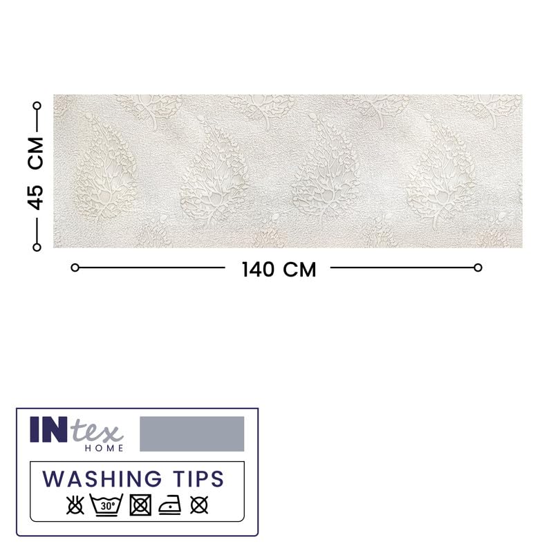 INtex Home Linen Table Runner, DAS Printed Rectangle Design for Reception Kitchen and Living Room Tables, for Dining and Home Décor Enhancements, 1 Pc - 45x140 cm - Caffee Latte