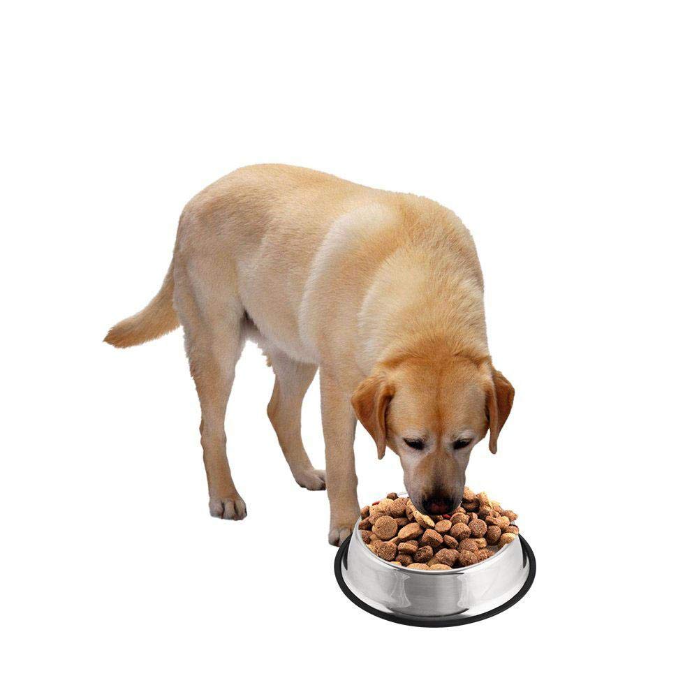 Stainless Steel Dog Bowls Set, 2 Pack No Slip Dog Bowls with Rubber Base for Medium