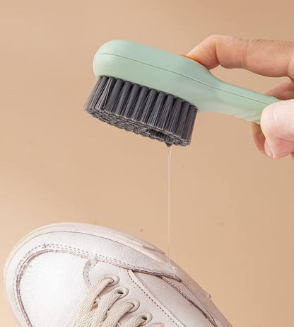 LAMBAMOON Multi-Function Hydraulic Cleaning Brus with Soap Dish Laundry Brush Scrub Brush with Soap Dispenser for Bathroom, Kitchen, Soft Laundry Clothes and Shoes Scrubbing Brush (Mint Green)