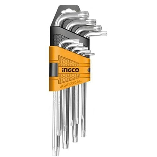 Ingco Torx Key T10-T50 with Holder Hhk13091 - Silver, Set 9 Pieces