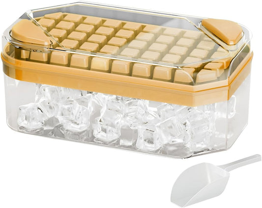 50 Cubes Large Ice Cube Tray with Shovel, Household Food-Grade Ice Press Tray, Ice Storage Box, Quick Release Ice Cube Maker for Refrigerator