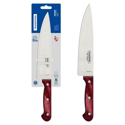 Chef’s Knife, Premium Stainless Steel Blade, Polywood Handle, 6-Inch Blade Length, Durable and Ergonomic, Red Handle, Professional Kitchen Knife