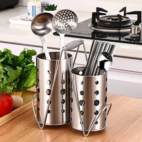 Stainless Steel Spoon Holder, Modern and Durable Kitchen Utensil Organizer for Spoons, Forks, Knives