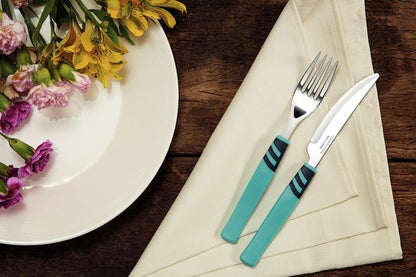Amalfi 5" Steak and Fruit Knife, Stainless Steel Blade, Turquoise Polypropylene Handle, Dishwasher Safe, Versatile and Durable