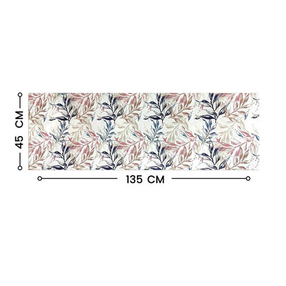 INtex HOME Linen Velvet Table Runner, 45 x 130 cm, Modern Leaves Design, Elegant Rectangular Tablecloth for Dining, Living Room and Kitchen, Soft, Durable - Café x Brown - Single Piece