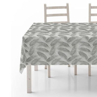 INTEX HOME Linen Velvet Table Cloth, Bella Leaf Pattern, Premium Soft Fabric, 130W×130L CM, Turquoise, Elegant Dining and Living Room Decor, Durable Protection for Daily Use and Special Occasions