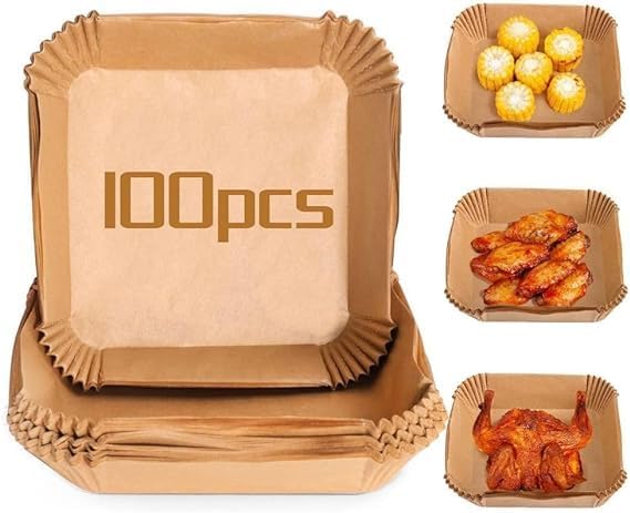 100pcs Air Fryer Liners 7.9 Inch Square