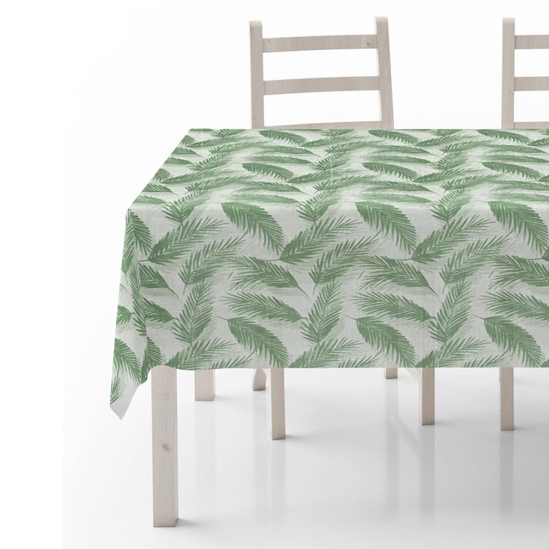 INTEX HOME Linen Velvet Table Cloth, Bella Leaf Pattern, Premium Soft Fabric, 130W×130L CM, Turquoise, Elegant Dining and Living Room Decor, Durable Protection for Daily Use and Special Occasions