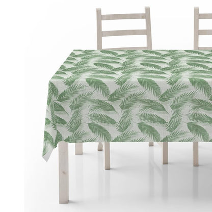 INTEX HOME Linen Velvet Table Cloth, Bella Leaf Pattern, Premium Soft Fabric, 130W×130L CM, Turquoise, Elegant Dining and Living Room Decor, Durable Protection for Daily Use and Special Occasions