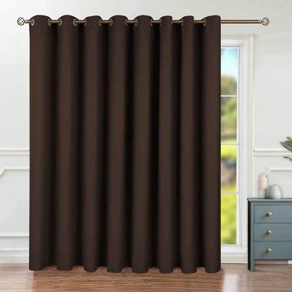 INtex CURTAINS HOUSE Blackout Curtains - Soft Peachy Texture Thermal Insulating Curtains-Silver Steel Grommets Blackout For Living Rooms And Bedrooms - Single Panel 135W X 230L CM Black