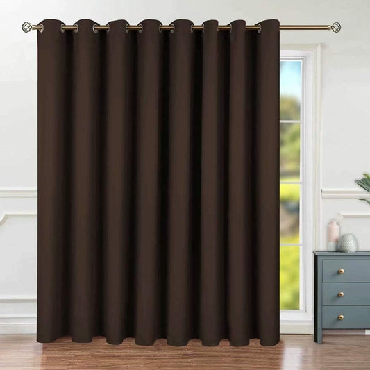 INtex CURTAINS HOUSE Blackout Curtains - Soft Peachy Texture Thermal Insulating Curtains-Silver Steel Grommets Blackout For Living Rooms And Bedrooms - Single Panel 135W X 230L CM Black