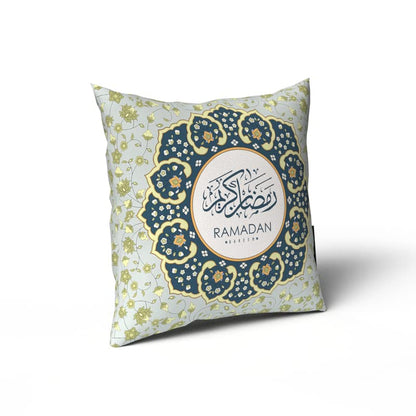 Islamic Unique Rak Throw Pillow Cover, a culturally rich cushion case with an intricate multi-color design, 40x40 cm, perfect for enhancing your sofa with a touch of traditional artistry