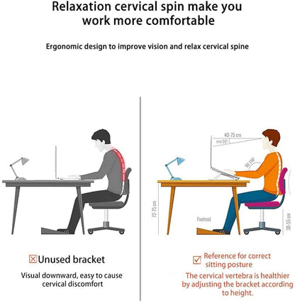 iCare® Aluminum Laptop Stand Adjustable Laptop Holder for Desk Foldable Computer Stand 7 Angles Anti-Slip Portable Riser for MacBook Air Thinkpad Tablet and iPad