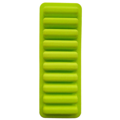 10 Grids Cylinder Silicone Ice Cube Tray Green Jelly Chocolate Cookie Mold