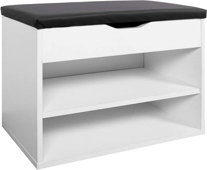 Shoe Cabinet and Storage Box, 60cm Wide Manufactured Wood Shoe Rack in a Light Grey Finish, Compact and Stylish Organizer for Entryway, Hallway, or Closet Furniture