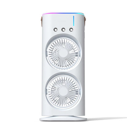 Portable Cooling Fan with Remote Control, 3 Speed Modes, Rotatable with water Tank Mini Air Cooler, Mist Cooling Fan