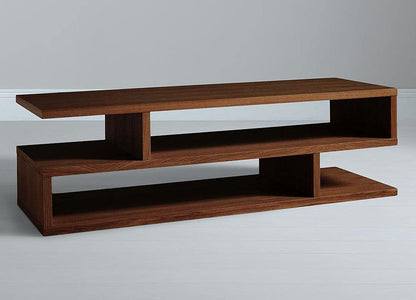 Modern TV Table, 120 cm Brown Entertainment Unit, Contemporary Media Console with Storage Shelves for Living Room, Sturdy and Stylish TV Stand for Screens, Wide Design